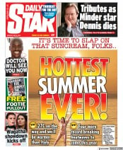 Daily Star () Newspaper Front Page for 9 May 2022