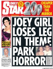 Daily Star () Newspaper Front Page for 9 June 2015
