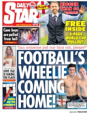 Daily Star () Newspaper Front Page for 9 July 2018