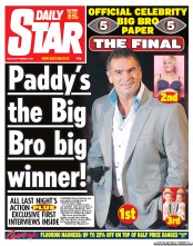 Daily Star () Newspaper Front Page for 9 September 2011