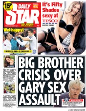 Daily Star () Newspaper Front Page for 9 September 2014