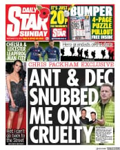 Daily Star Sunday () Newspaper Front Page for 10 November 2019