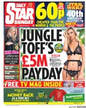 Daily Star Sunday () Newspaper Front Page for 10 December 2017