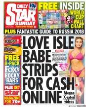 Daily Star Sunday () Newspaper Front Page for 10 June 2018