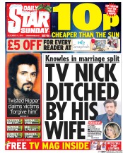 Daily Star Sunday () Newspaper Front Page for 11 December 2016