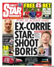 Daily Star Sunday () Newspaper Front Page for 11 August 2019