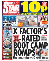 Daily Star Sunday () Newspaper Front Page for 11 September 2016