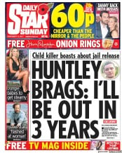 Daily Star Sunday () Newspaper Front Page for 12 November 2017