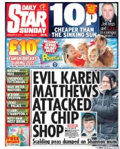 Daily Star Sunday () Newspaper Front Page for 12 February 2017