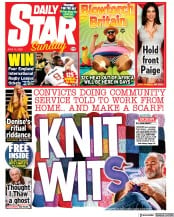 Daily Star Sunday () Newspaper Front Page for 12 June 2022