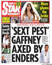 Daily Star Sunday () Newspaper Front Page for 13 October 2019
