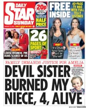 Daily Star Sunday () Newspaper Front Page for 13 January 2019