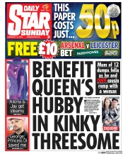 Daily Star Sunday () Newspaper Front Page for 14 February 2016
