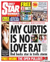 Daily Star Sunday () Newspaper Front Page for 14 July 2019