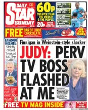 Daily Star Sunday () Newspaper Front Page for 15 October 2017
