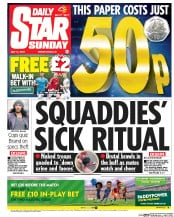 Daily Star Sunday () Newspaper Front Page for 15 May 2016