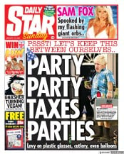 Daily Star Sunday () Newspaper Front Page for 16 January 2022