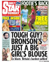 Daily Star Sunday () Newspaper Front Page for 16 September 2018