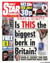 Daily Star Sunday () Newspaper Front Page for 17 January 2021