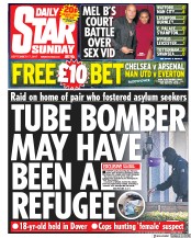 Daily Star Sunday () Newspaper Front Page for 17 September 2017