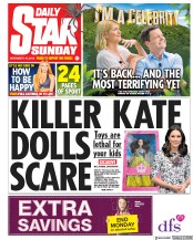 Daily Star Sunday () Newspaper Front Page for 18 November 2018