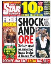 Daily Star Sunday () Newspaper Front Page for 18 December 2016