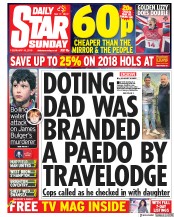 Daily Star Sunday () Newspaper Front Page for 18 February 2018