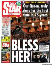 Daily Star Sunday () Newspaper Front Page for 18 April 2021