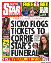 Daily Star Sunday () Newspaper Front Page for 18 August 2019