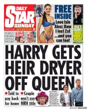 Daily Star Sunday () Newspaper Front Page for 19 January 2020