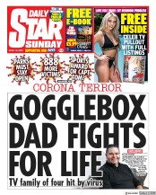 Daily Star Sunday () Newspaper Front Page for 19 April 2020