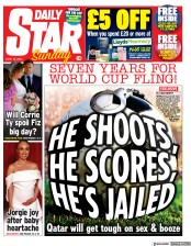 Daily Star Sunday () Newspaper Front Page for 19 June 2022