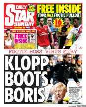 Daily Star Sunday () Newspaper Front Page for 21 June 2020