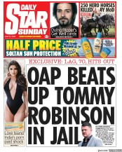 Daily Star Sunday () Newspaper Front Page for 21 July 2019