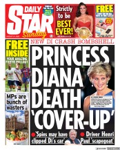 Daily Star Sunday () Newspaper Front Page for 21 August 2022