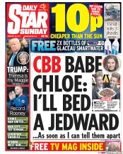 Daily Star Sunday () Newspaper Front Page for 22 January 2017