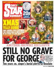 Daily Star Sunday () Newspaper Front Page for 23 December 2018