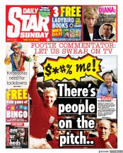 Daily Star Sunday () Newspaper Front Page for 23 May 2021