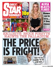 Daily Star Sunday () Newspaper Front Page for 25 October 2020