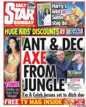 Daily Star Sunday () Newspaper Front Page for 25 March 2018