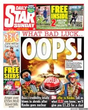 Daily Star Sunday () Newspaper Front Page for 25 April 2021