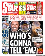 Daily Star Sunday () Newspaper Front Page for 25 July 2021