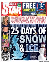 Daily Star Sunday () Newspaper Front Page for 26 December 2021