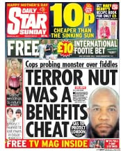 Daily Star Sunday () Newspaper Front Page for 26 March 2017