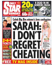 Daily Star Sunday () Newspaper Front Page for 27 August 2017