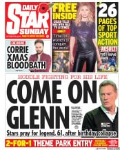 Daily Star Sunday () Newspaper Front Page for 28 October 2018