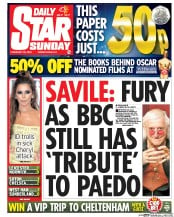 Daily Star Sunday () Newspaper Front Page for 28 February 2016