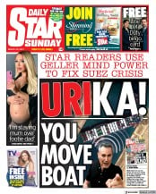 Daily Star Sunday () Newspaper Front Page for 28 March 2021