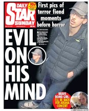 Daily Star Sunday () Newspaper Front Page for 28 May 2017