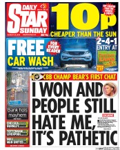 Daily Star Sunday () Newspaper Front Page for 28 August 2016